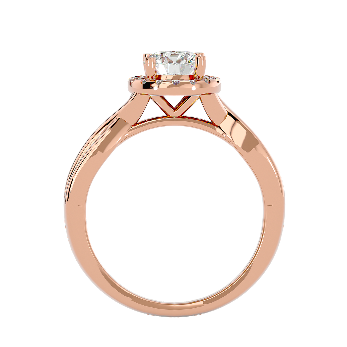 Gwendolyn Solitaire Halo Ring