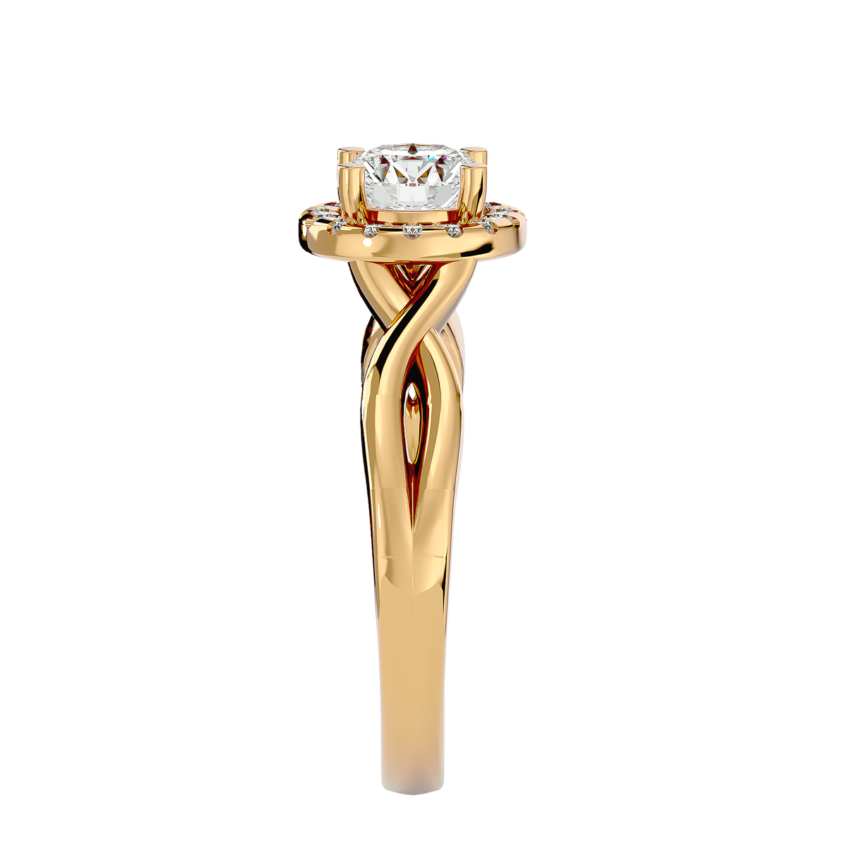 Gwendolyn Solitaire Halo Ring