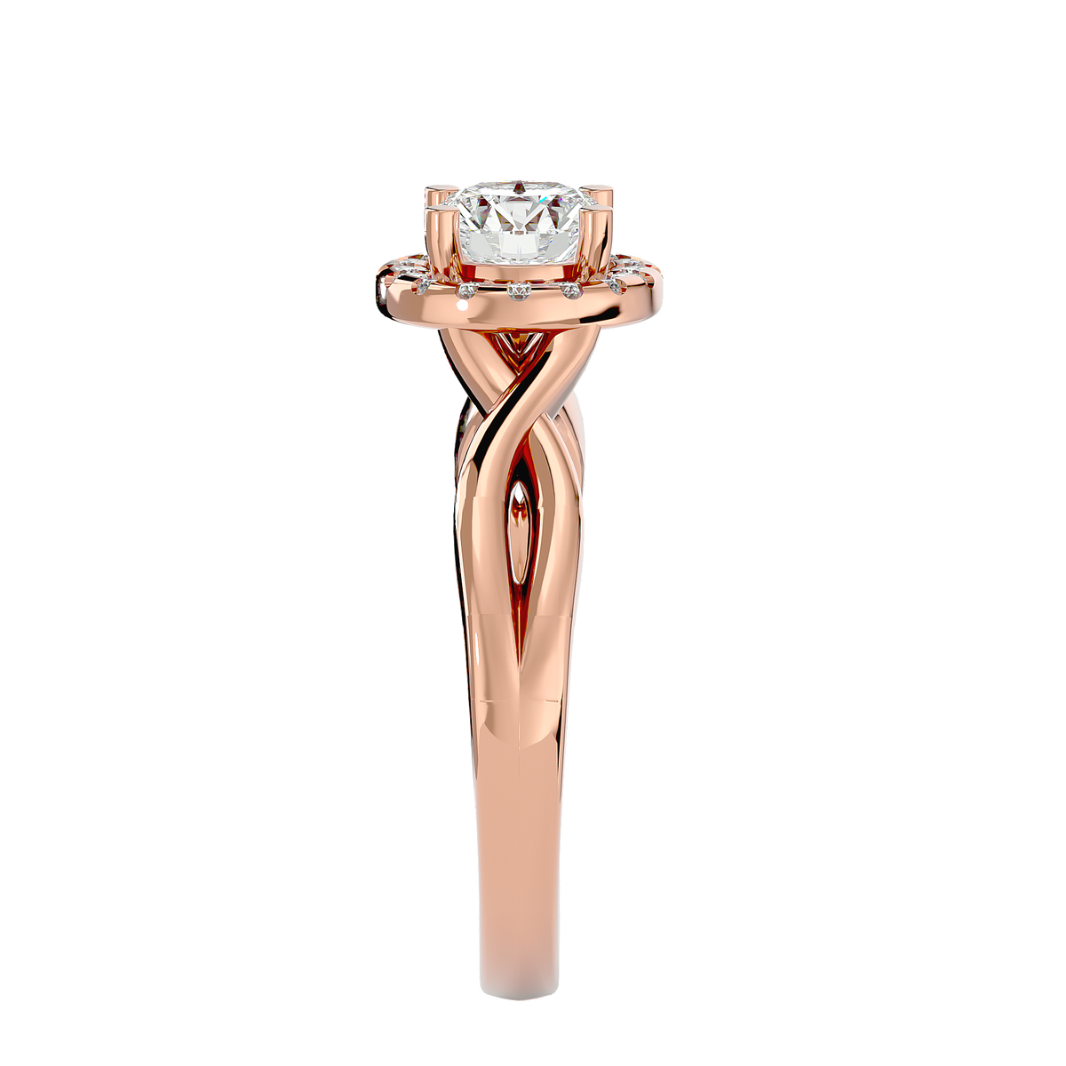 Gwendolyn Solitaire Halo Ring