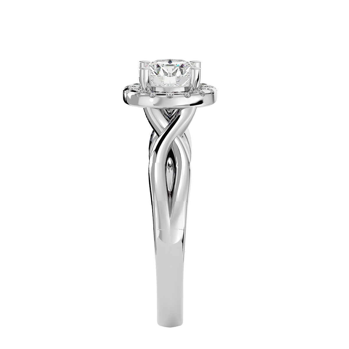 Gwendolyn Solitaire Halo Ring