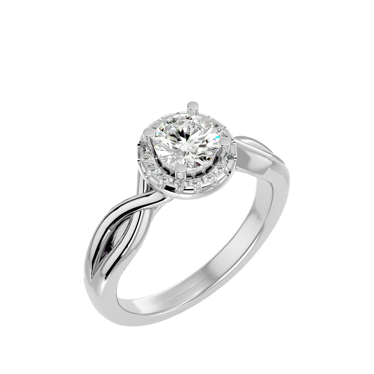 Gwendolyn Solitaire Halo Ring