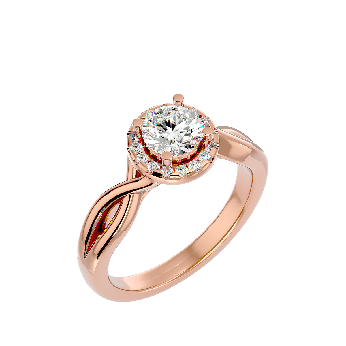 Gwendolyn Solitaire Halo Ring
