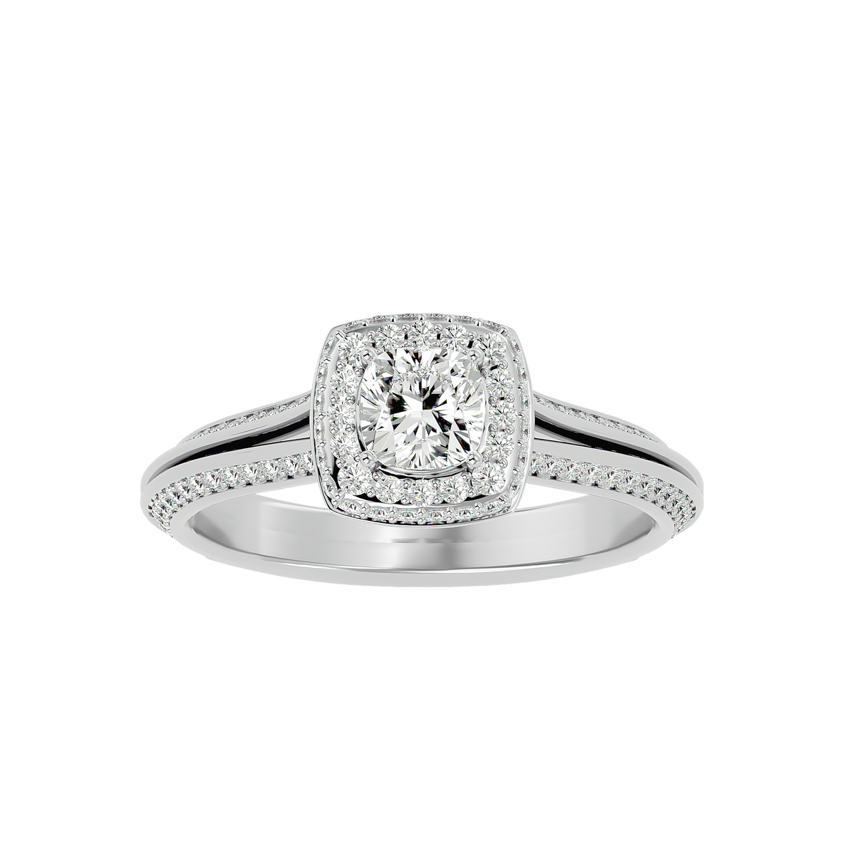 Caterina Solitaire Halo Ring