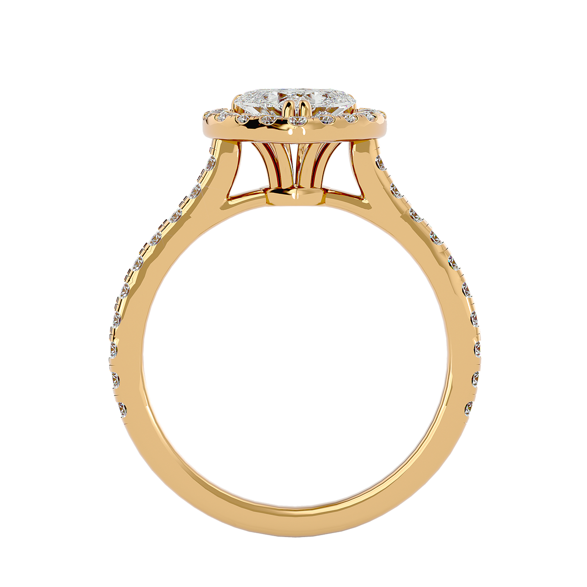 Maria Solitaire Halo Ring