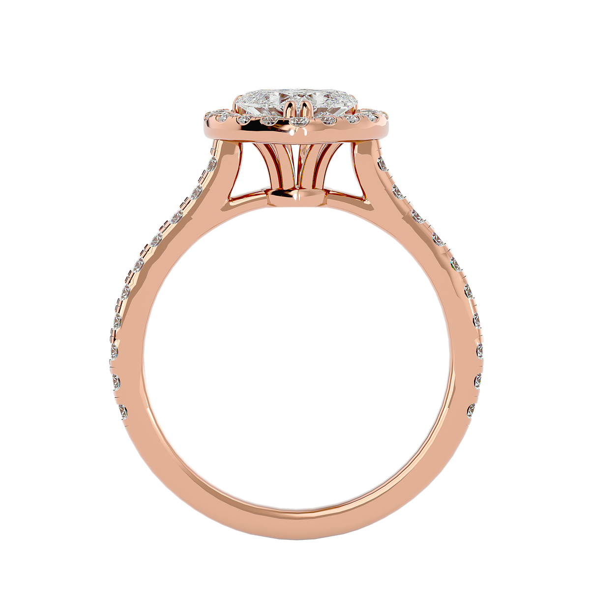 Maria Solitaire Halo Ring