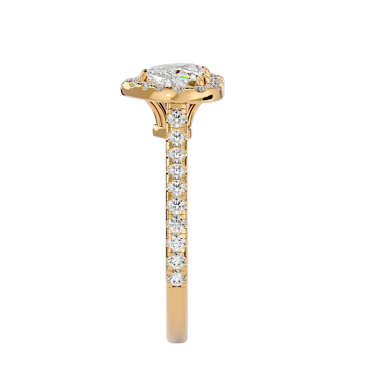 Maria Solitaire Halo Ring