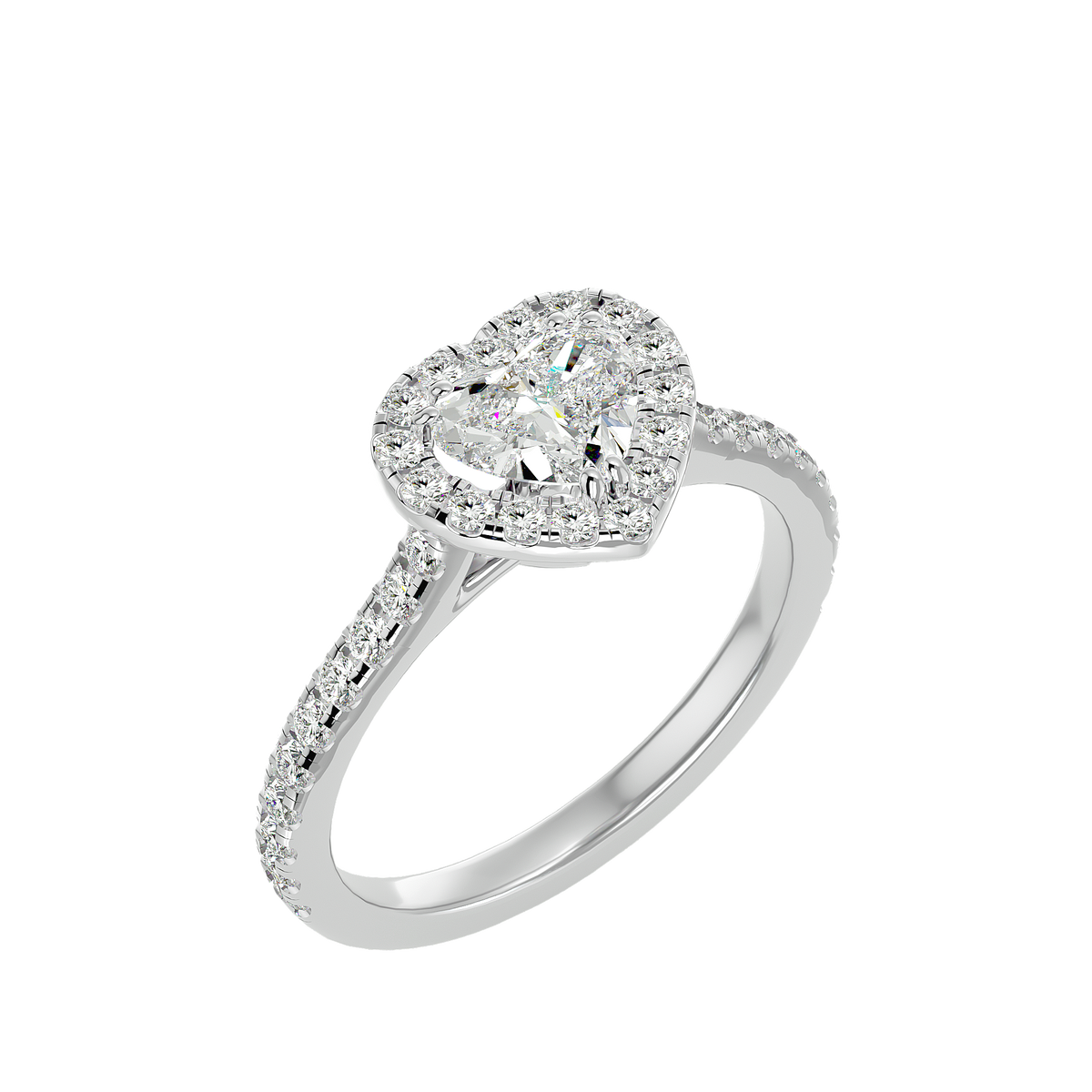 Maria Solitaire Halo Ring