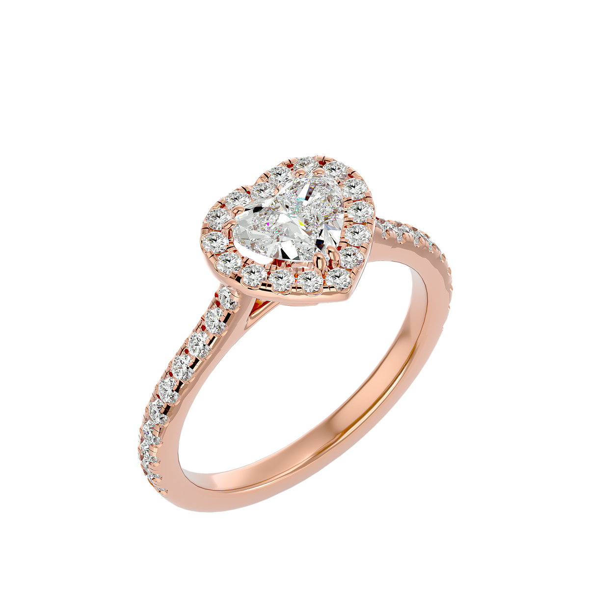 Maria Solitaire Halo Ring