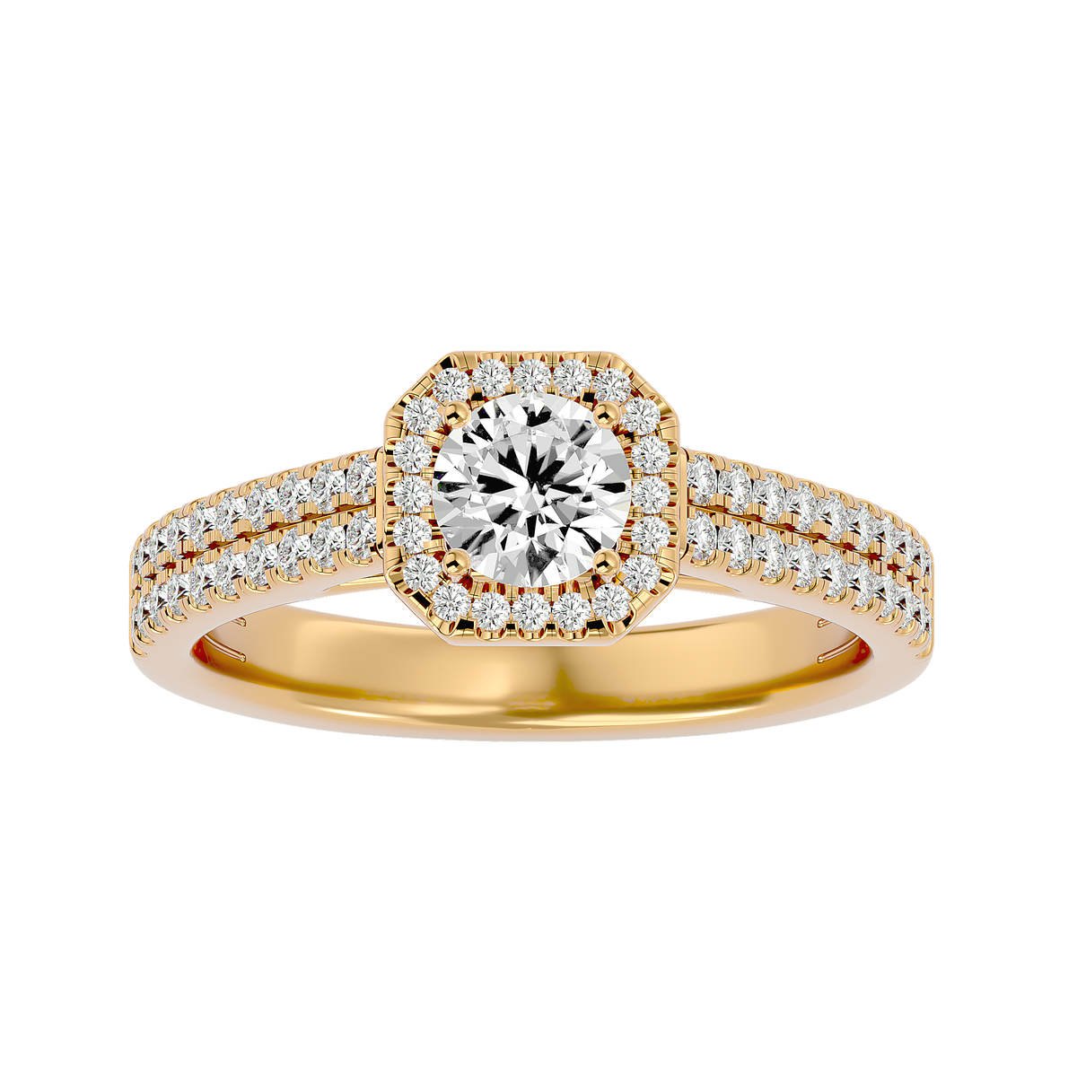Hermione Solitaire Halo Ring