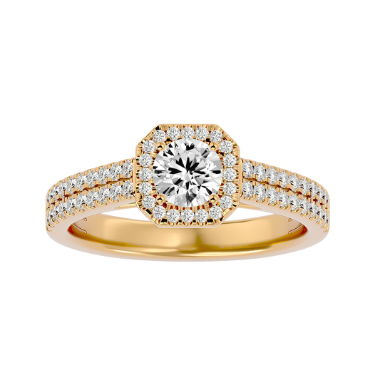 Hermione Solitaire Halo Ring