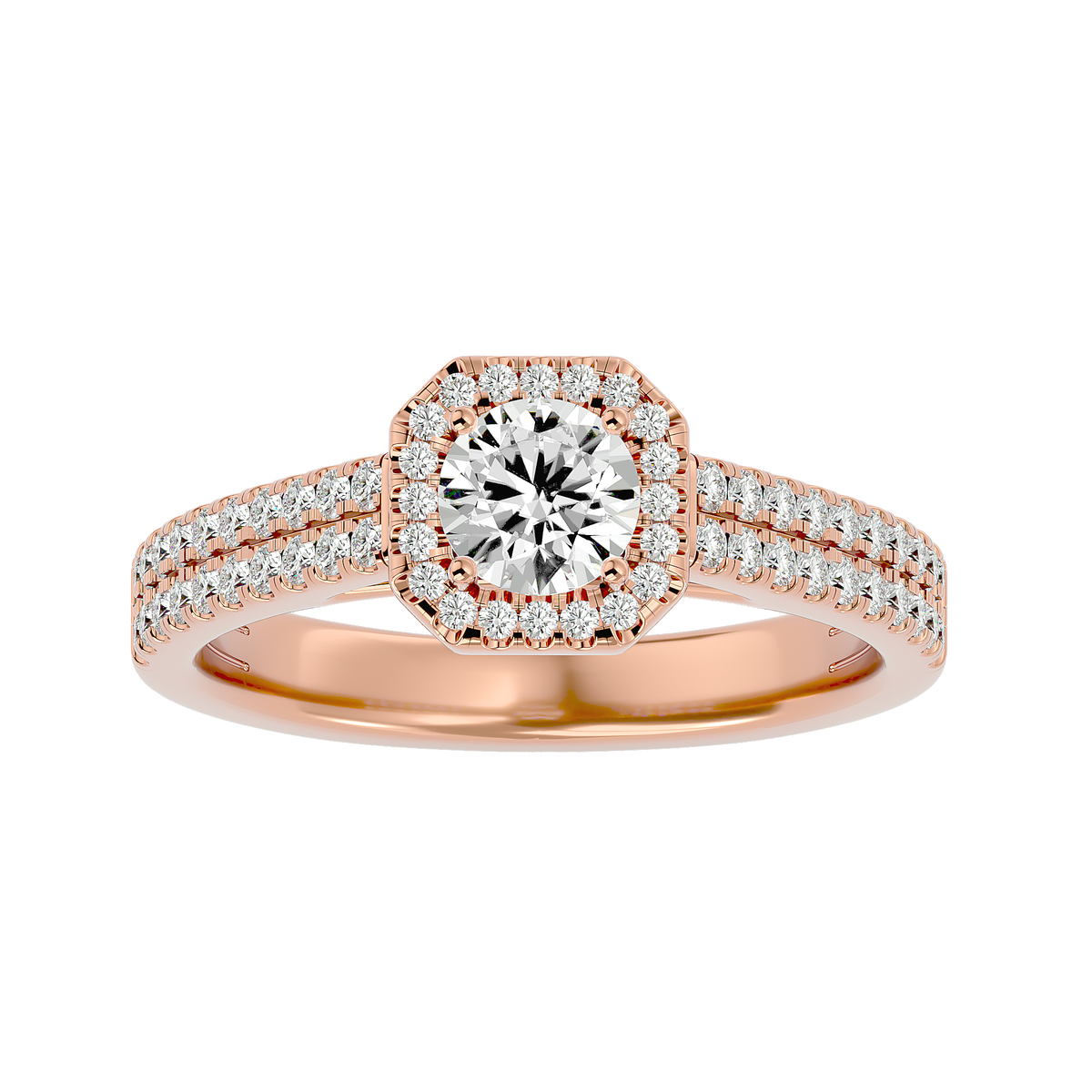 Hermione Solitaire Halo Ring