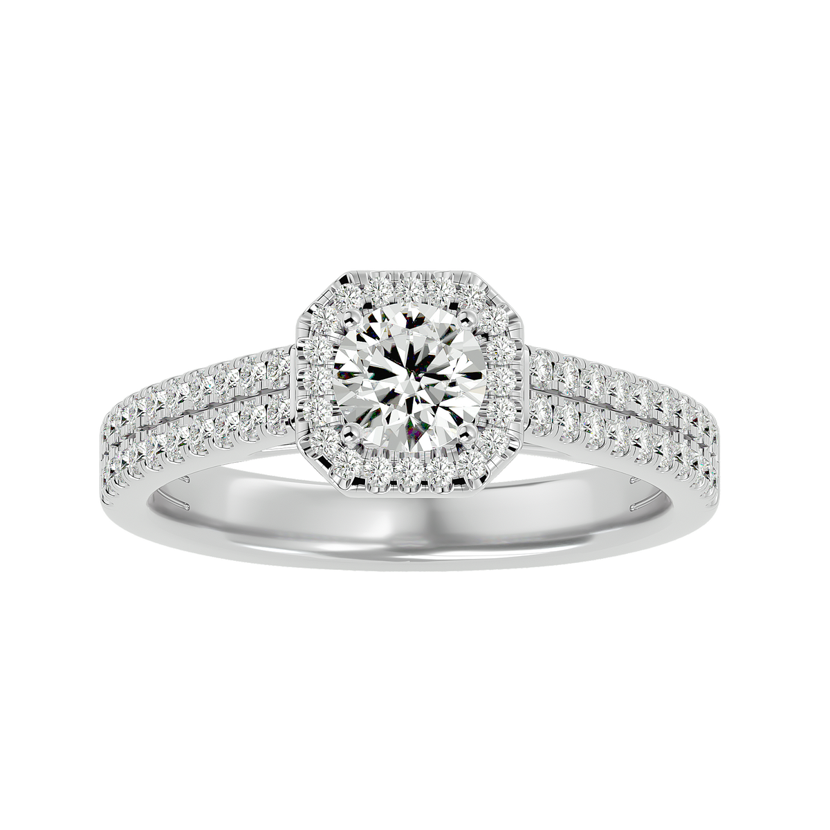 Hermione Solitaire Halo Ring