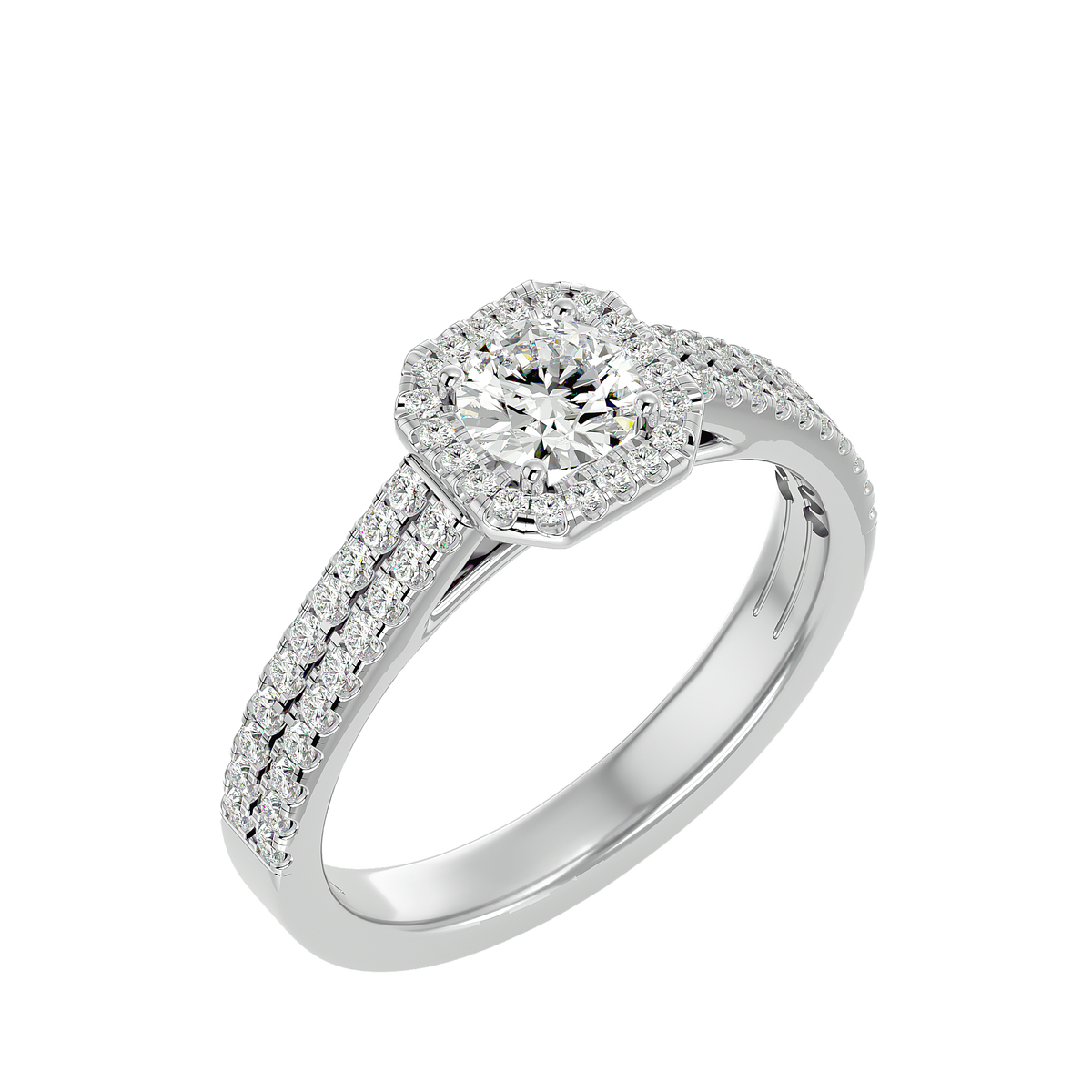Hermione Solitaire Halo Ring
