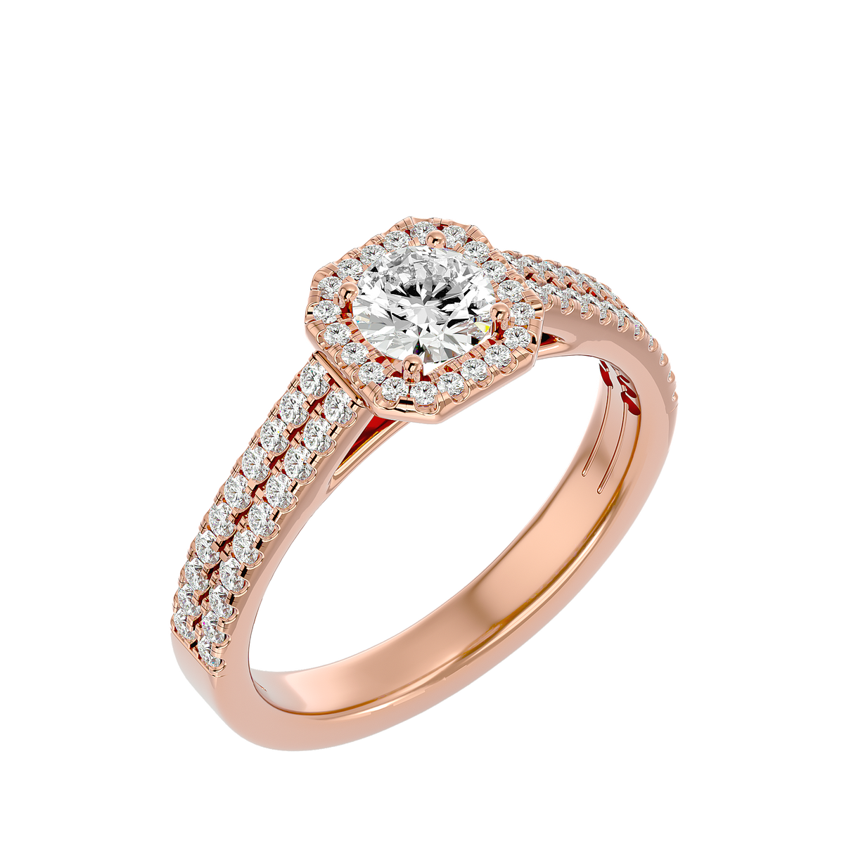 Hermione Solitaire Halo Ring