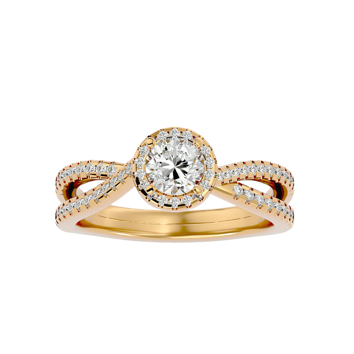 Flora Solitaire Halo Ring