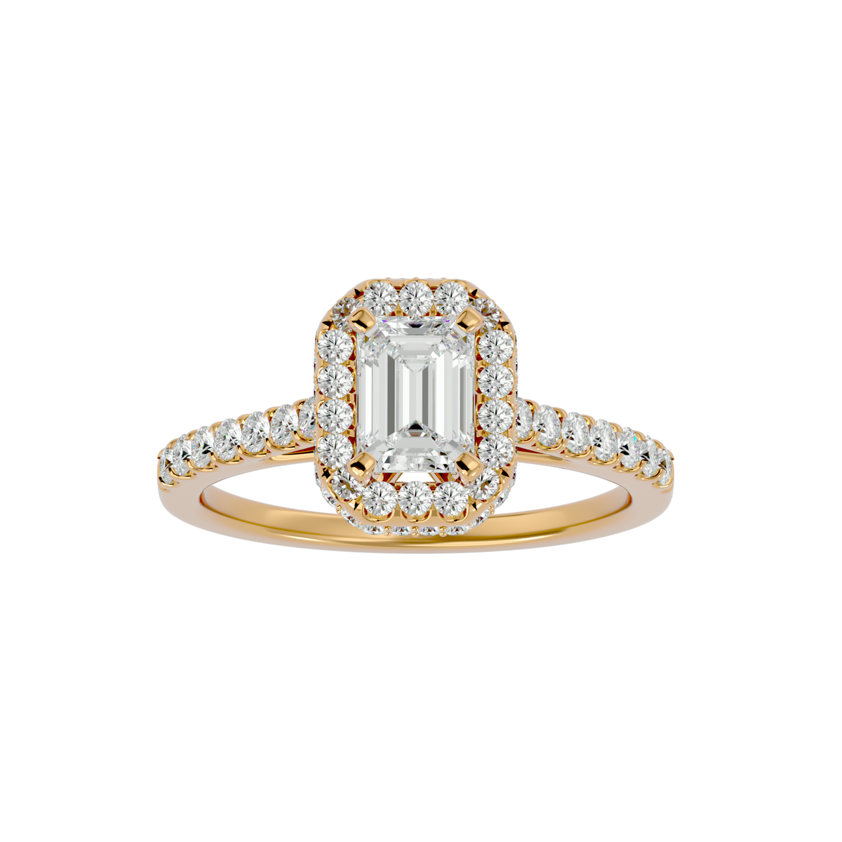 Jemima Solitaire Halo Ring