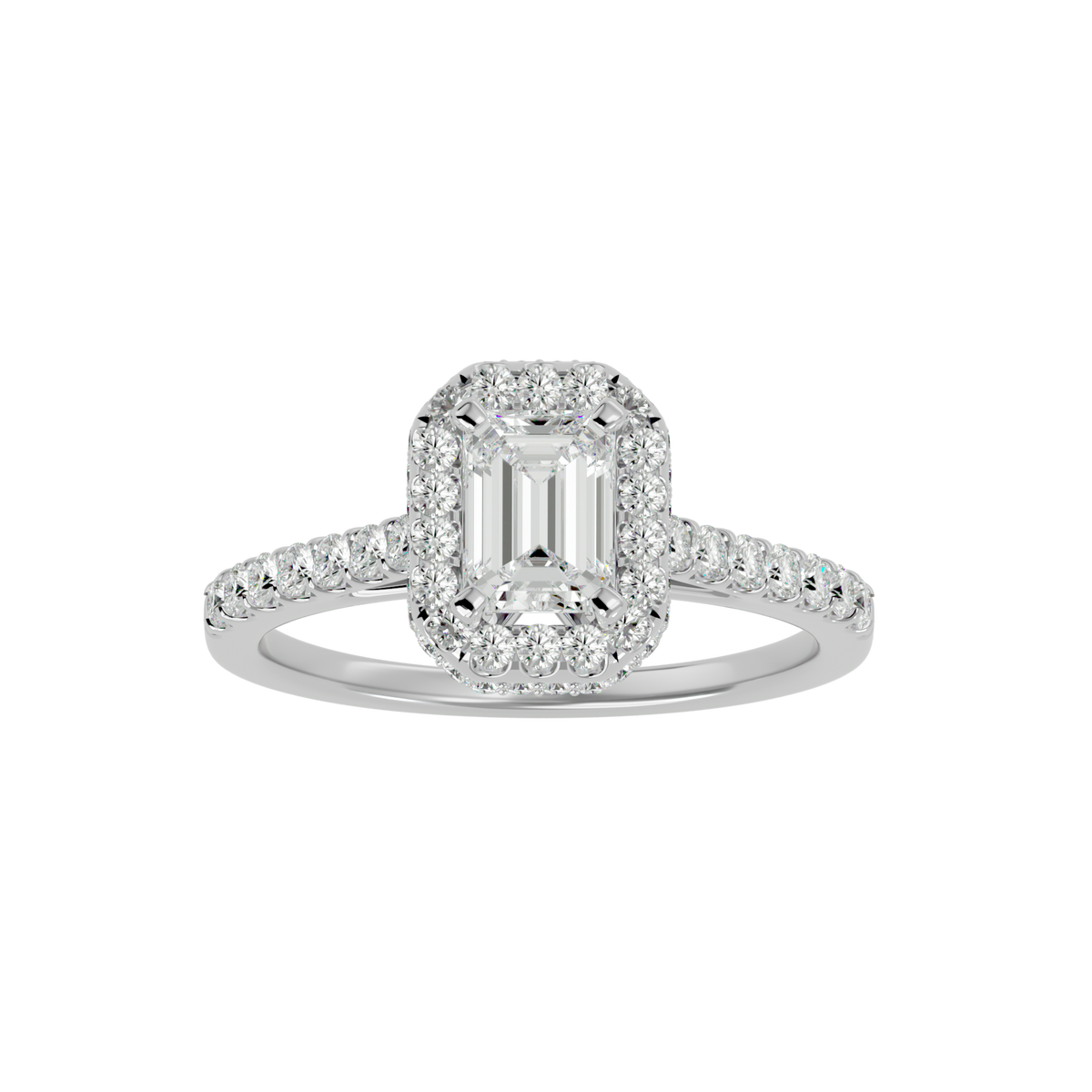 Jemima Solitaire Halo Ring