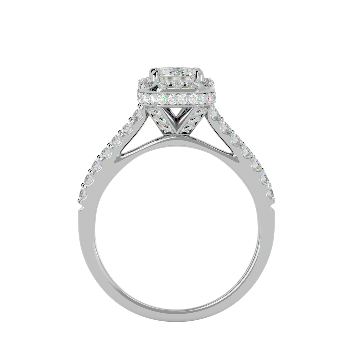 Jemima Solitaire Halo Ring