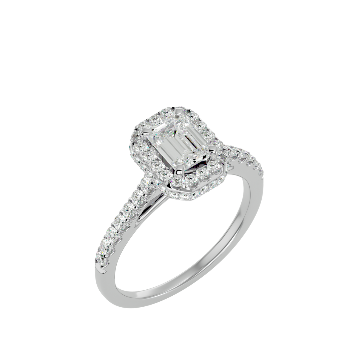 Jemima Solitaire Halo Ring